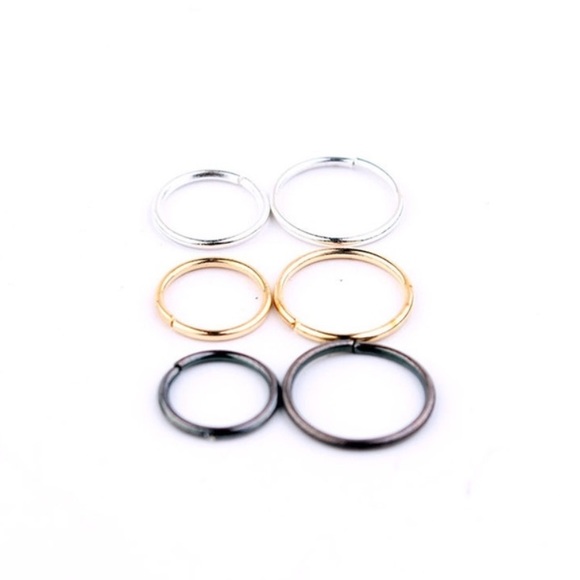 NWOT! 6 Sets of Simple Hoop Cartilage/Lip/Earrings - Picture 3 of 8